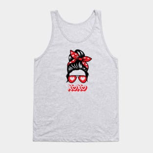 Valentine's Day Girl Sunglasses Hugs and Kisses Tank Top